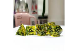 China Yellow flash Resin Boarding Dice Set  dnd dice supplier