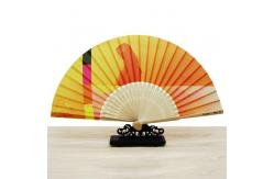 China Personalized Customized Printing Bamboo Hand Fan Clack Foldable Japanese Hand Fan supplier