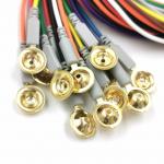 Gold coated cup electrode leadwire Neurofeedback dry EEG 1.5mm Din sensor Cap for sale