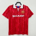 Classic Red Retro Soccer Jerseys Old Football Kits White Collar Cuffs for sale