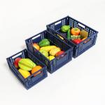 Cuboid Stacking Plastic Foldable Crates For Kitchen Thickened Collapsible Durable for sale