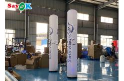 China 3m White Led Lighting Inflatable Pillar With Printing Outdoor Advertising supplier