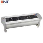 Electric Silver Desk Flip Up Power Data Socket And  3mm Panel Thickness