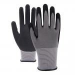 13 Gauge Nitrile Nylon Safety Gloves , Black Abrasion Resistant Work Gloves for sale