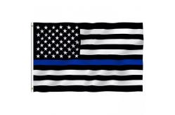 China Thin Blue Line Flag 3x5' Custom Flag Knitted Polyester Single Reverse supplier