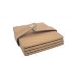 One Side PU Square Drink Coasters Set Velvet Glass Cup Coasters Debossing for sale