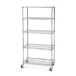 Stainless Steel 14”D Restaurant Kitchen NSF 5 Shelf Wire Shelving Rack for sale