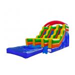 Aldult  Outdoor Rental Inflatable Large Water Slides With Bouncy for sale