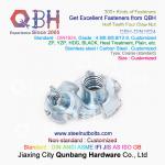 QBH M4-M10 DIN1624 Blue White  Yellow Zinc Plated Carbon Steel Half Teeth Four Claw T Nuts for sale