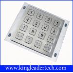 Numeric ATM Industrial Metal Keypad 16 Flat Keys For Panel Mount