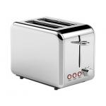Reheat Function Brushed Chrome Stainless Steel Toaster 2 Slice