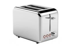 China Reheat Function Brushed Chrome Stainless Steel Toaster 2 Slice supplier