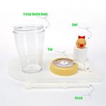 FDA Clear Plastic Water Bottle Silicone Drink Bottle With Straw for sale