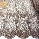 African Bridal Beaded Glitter Lace Fabric 140cm Width Embroidery for sale