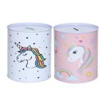 0.2mm Thickness Tin Can Piggy Bank With Unicorn Kids Gift Saving Money Box for sale