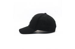 China 60cm Embroidered Baseball Caps Black And White Self Fabric Backclosure Constructed Hats supplier
