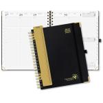 100GSM Paper 12 Month Weekly Planner 2023 Black Spiral Hardback for sale
