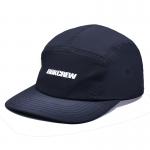 Flat Brim 5 Panel Camper Hat Featuring Sports Mesh Sweatband And Woven Band Closure for sale