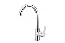 China Polished Zinc Body Kitchen Mixer Faucet 360 Degree Swivel Spout Kitchen Tap supplier