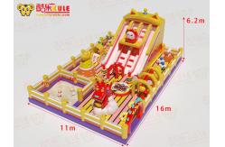 China China Dragon Lion Inflatable Bouncy Castle With Slides And Sand Pool supplier