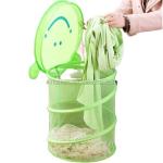 Sublimation Printing Cartoon Round Mesh Laundry Bag With Cover 38*45cm for sale