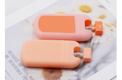 China 30ml Orange Perfume Spray Pump Plastic Refillable Square Cosmetic Portable supplier
