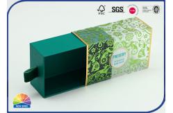 China Green Stamping PET Drawer Paper Gift Package Box With Flocking Handle supplier