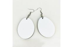 China Creative Easter Bunny Egg Sublimation MDF Blanks Oval Shape Earrings supplier