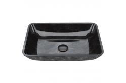 China Dark Green Bathroom Wash Basins 18 Inch Gray Onyx Handmade Rectangular supplier