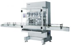 China Automatic Pneumatic Liquid Piston Filling Machine 2 heads, with 6m standard conveyor supplier