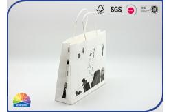 China Custom Printed White Kraft Paper Gift Bags With Twisted String Handles supplier