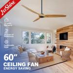 5 Speeds Control Solid Wood Ceiling Fan 60 Inch For Decorative for sale