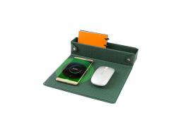 China Magnetic Wireless Charging Leather Desk Pad Multifunctional Folding supplier