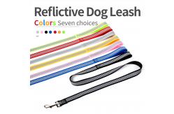 China Snap On Adjustable Dog Collar Nylon Braided Dog Rope Reflective Pet Leash supplier