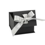 Custom Logo UV Coating Cardboard Flip Ring Earring Packaging Box with Ribbon Design