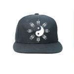 Adjustable Flat bill Customized design rubber printing Tai Ji Sports snapback Hats Caps for sale