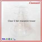French 6 Tier Macaron Tower Stand Round Clear Plastic Cupcake Stand