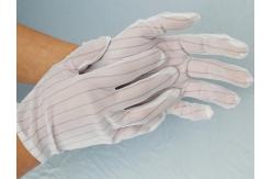 China 100% Polyester Cleanroom ESD Cloth Gloves Double Side Stripe supplier