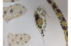 China Flower Waterslide Decals , Vivid Design Dressing Table Stickers Anti Fade supplier