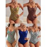 White Ladies One Piece Swimsuit With Spandex And Solid Pattern Durable nylon fabric for sale