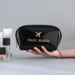 Large Capacity Zipper Travel Shiny PU Makeup Bag for sale