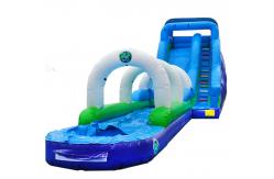 China Outdoor Huge Inflatable Water Slides With Pool For Rentals supplier