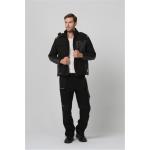 Hidden Zipper Cold Weather Workwear , Mens Black Soft Shell Jacket