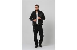 China Hidden Zipper Cold Weather Workwear , Mens Black Soft Shell Jacket supplier