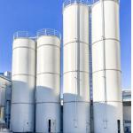 SS Bulk Storage Silos Galvanized 30m High With 30 Degree Roof Angle for sale
