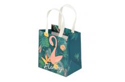 China Printed Coloured Paper Carrier Bags Purse Packaging Rivet Flat Paper Handle supplier
