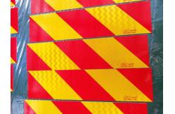 China Micro Prismatic Red And Yellow Reflective Tape  On Mud Flaps With Aluminium Plate supplier