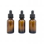Amber 30ml Glass Cosmetic Bottles Essential Oil With Ratchet Closure Dropper for sale