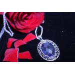 8x10mm 9x11mm Pear Shaped Blue Sapphire Pendant Necklace