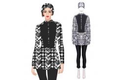 China Digital Print Muslim Swimsuit Three Piece Islamic Burkini Swimsuit Polyamide With Cap Pant supplier